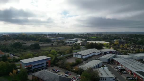 Filmación Ángulo Alto Del Polígono Industrial Southampton Inglaterra Reino Unido — Vídeo de stock