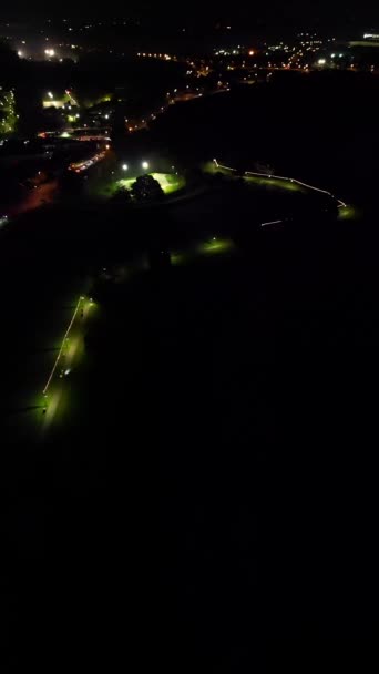 Vertical Footage Northampton City England Night Illuminated Northampton City Été — Video