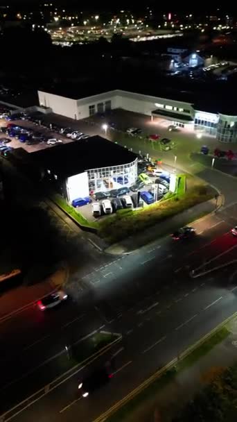 Time Lapse Függőleges Felvételek Northampton City England Éjszaka Megvilágított Northampton — Stock videók