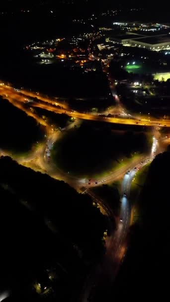 Vertikale Zeitraffer Aufnahmen Von Northampton City England Während Der Nacht — Stockvideo
