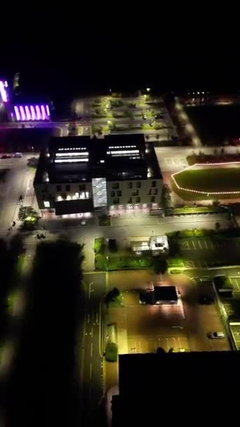 Time Lapse Vertical Nagranie Northampton City England Nocy Oświetlony Northampton — Wideo stockowe