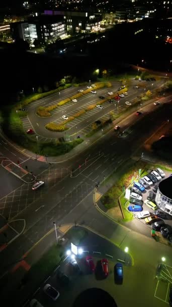 Vertical Footage Northampton City England Night Illuminated Northampton City Captured — Stock Video