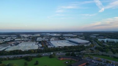 Günbatımında Northampton City ve Countryside. Görüntüler Drone 'un Kamerası ile 25 Ekim 2023' te çekildi.