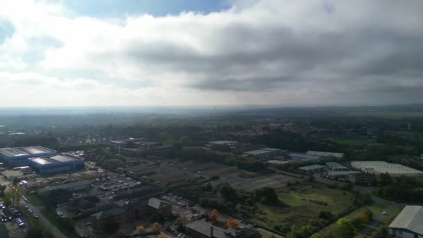 Northampton City Und Land Bei Sonnenuntergang Aufnahmen Mit Drohnen Kamera — Stockvideo