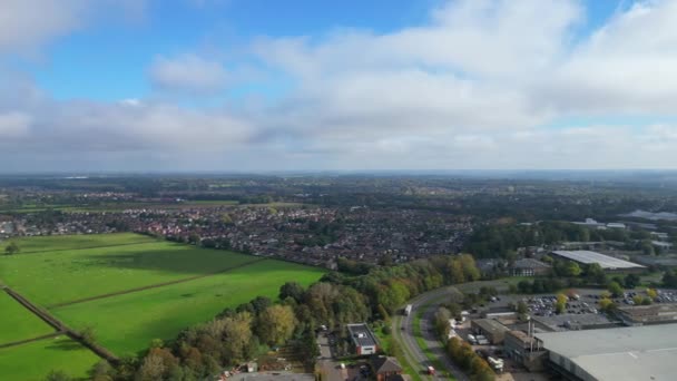 Northampton City Countryside Tijdens Zonsondergang Beelden Werden Vastgelegd Met Drone — Stockvideo