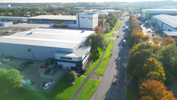High Angle Footage Industrial Estate Northampton Anglia Egyesült Királyság Drón — Stock videók