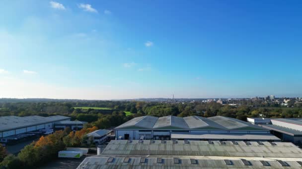 英国英格兰北安普敦工业园区的高角度图像 2023年10月25日被无人机摄像头拍到 — 图库视频影像