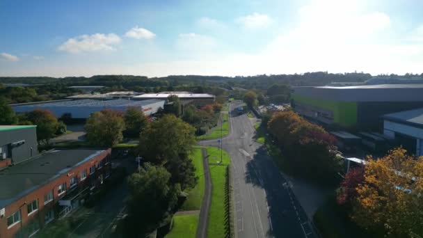 High Angle Footage Des Industrieparks Northampton England Großbritannien Aufgenommen Mit — Stockvideo
