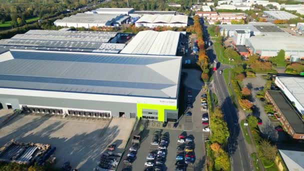 High Angle Footage Industrial Estate Northampton England Captured Drone Camera — Stock Video