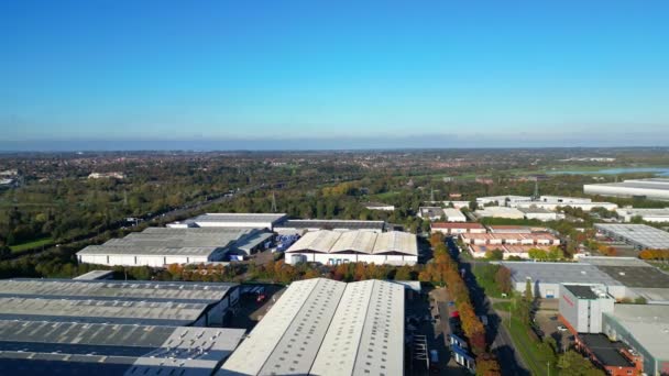 Filmación Ángulo Alto Del Polígono Industrial Northampton Inglaterra Reino Unido — Vídeo de stock