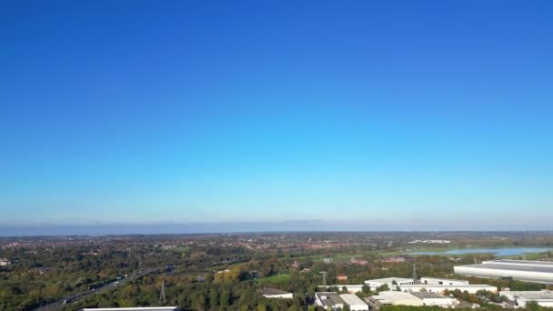 英国英格兰北安普敦工业园区的高角度图像 2023年10月25日被无人机摄像头拍到 — 图库视频影像