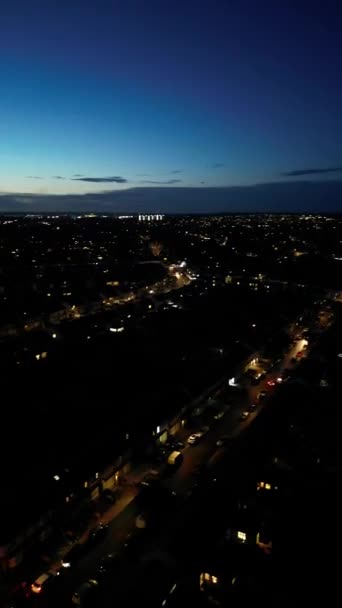 Vysokoúhlé Záběry Luton City Západu Slunce Záběr Byl Pořízen Kamerou — Stock video