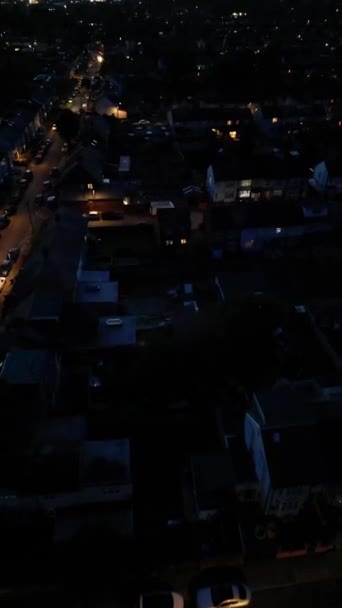 Πλάνα Υψηλής Γωνίας Της Πόλης Λούτον Μετά Ηλιοβασίλεμα Πλάνα Τραβήχτηκαν — Αρχείο Βίντεο