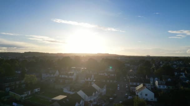 Luton City Nagylátószögű Felvételei Nappal Felvétel Drón Kamerájával Készült 2023 — Stock videók