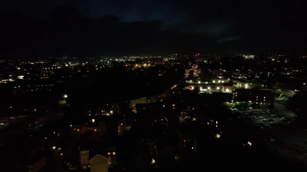 High Angle Footage Northampton City England Night Illuminated Northampton City — Stock Video