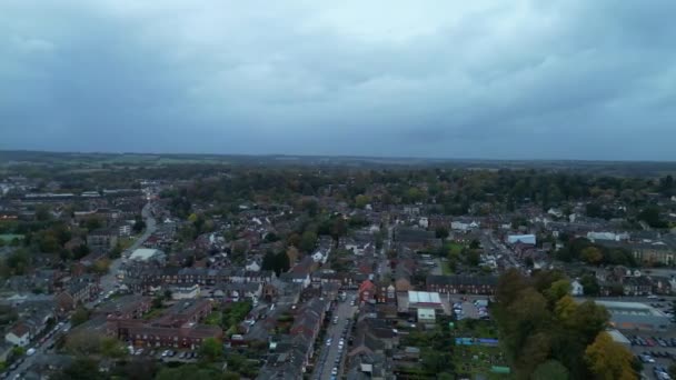 Hochwinkel Des Wohnbezirks Hitchen City England Großbritannien Aufnahmen Mit Drohne — Stockvideo