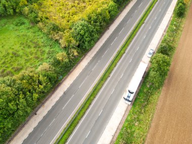 İngiltere 'deki Hitchen Kasabası' nın yüksek açılı manzarası. Fotoğraf 28 Ekim 2023 'te çekilmiştir.