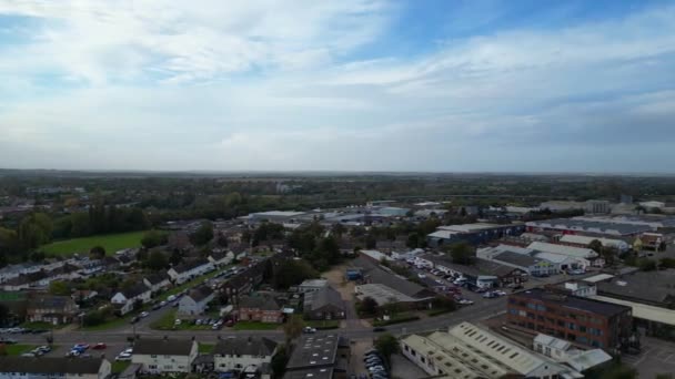 Aerial View British Industrial Estate Hitchin Αγγλία Ηνωμένο Βασίλειο Πλάνα — Αρχείο Βίντεο