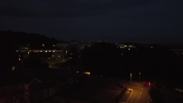 High Angle Filmagem Distrito Residencial Britânico Central Luton City Edifícios — Vídeo de Stock