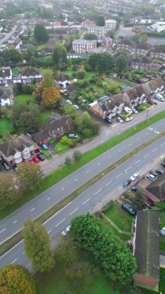 Hitchin Town England Catturato Con Fotocamera Del Drone Giorno Nuvoloso — Video Stock