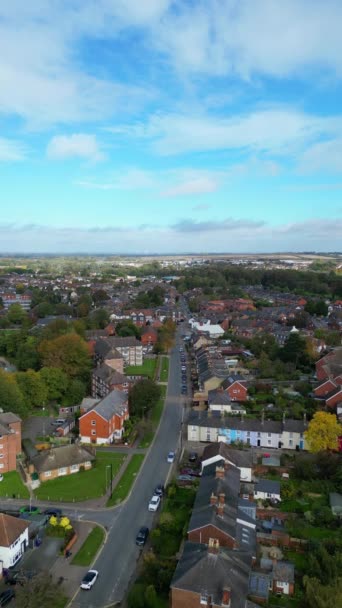Miasto Hitchin Anglii Nagranie Kamery Drona Pochmurny Dzień Października 2023 — Wideo stockowe