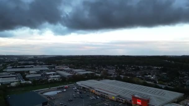 High Angle Time Lapse Filmación Luton Town Dunstable Border Inglaterra — Vídeo de stock