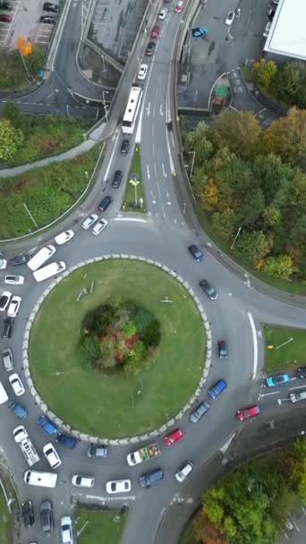 Luchtfoto Van Central Luton City England Verenigd Koninkrijk Beelden Vastgelegd — Stockvideo