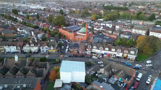 Aerial View Central Luton City England Ηνωμένο Βασίλειο Footage Captured — Αρχείο Βίντεο
