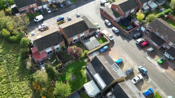 阳光明媚的英国北卢顿Leagrave镇的高角度美丽的镜头 2023年11月7日用Drone Camera拍摄 — 图库视频影像