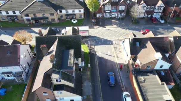 High Angle Vackra Bilder North Luton Leagrave Town England Soliga — Stockvideo