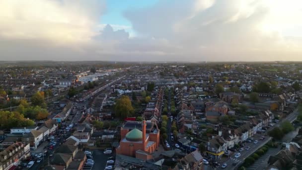 England Luton 4Th November 2023 Aerial Footage Bury Park Residential — Stock Video