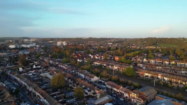 England Luton Listopadu 2023 Letecké Záběry Obytných Domů Bury Park — Stock video