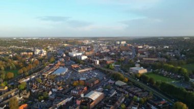 İngiltere, ENGLAND, LUTON - 4 Kasım 2023: Luton City 'deki Bury Park Residential Homes' un Hava Görüntüsü, Drone Camera tarafından yakalandı 