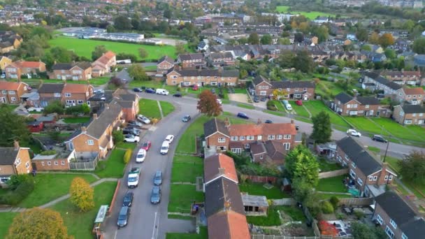 Luftaufnahme Von Hitchin Town Während Des Bewölkten Tages England Aufgenommen — Stockvideo