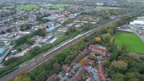 Luftaufnahme Von Hitchin Town Während Des Bewölkten Tages England Aufgenommen — Stockvideo