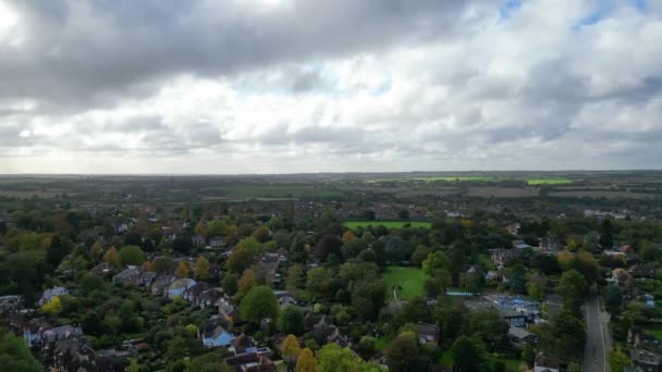 Aerial View Hitchin Town Cloudy Day England Zachycen Kamerou Drone — Stock video
