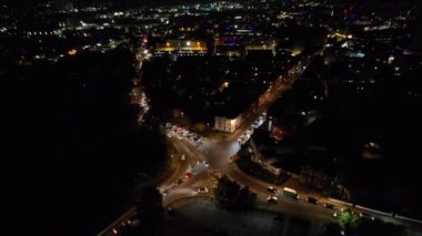 Southampton, İngiltere, Birleşik Krallık - 21 Şubat 2023: Geceleyin Southampton City 'nin Zaman aşımı manzarası