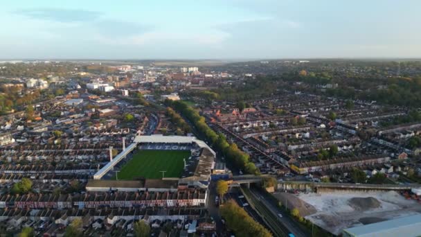 Αεροφωτογραφία Του Luton Football Stadium Οποίο Βρίσκεται Στο Bury Park — Αρχείο Βίντεο