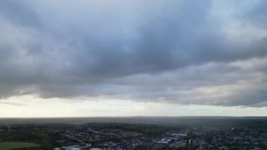 İngiliz Hemel Hempstead Kasabasının Hava Görüntüsü, İngiltere, Drone 's Camera View