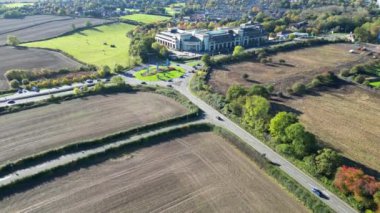 İngiliz Hemel Hempstead Kasabasının Hava Görüntüsü, İngiltere, Drone 's Camera View