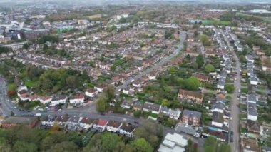 İngiliz Hemel Hempstead Kasabasının Hava Görüntüsü, İngiltere, Drone 's Camera View