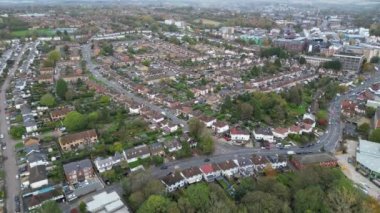 İngiliz Hemel Hempstead Kasabasının Hava Görüntüsü, İngiltere, Drone 's Camera View