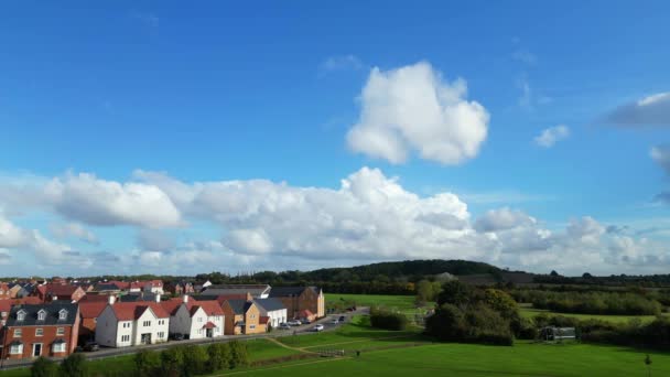 Vista Aérea Del Paisaje Rural Más Hermoso Bedfordshire Inglaterra Reino — Vídeos de Stock