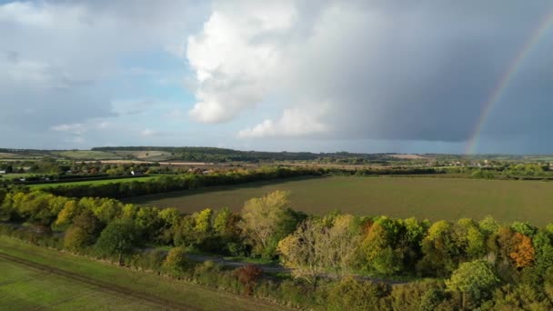Veduta Aerea Della Campagna Più Bella Paesaggio Del Bedfordshire Inghilterra — Video Stock
