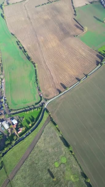 Vista Aérea Paisagem Mais Bonita Campo Bedfordshire Inglaterra Reino Unido — Vídeo de Stock