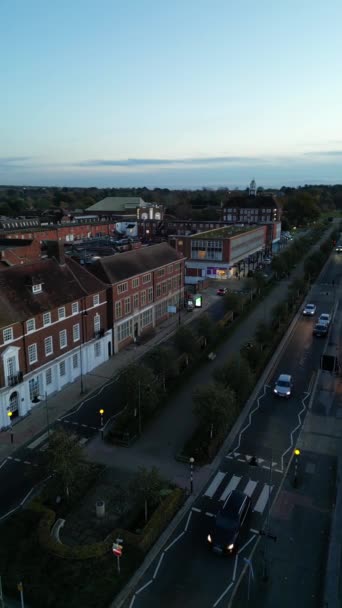 Most Beautiful High Angle Footage Illuminated Letchworth Garden City England — Stok Video