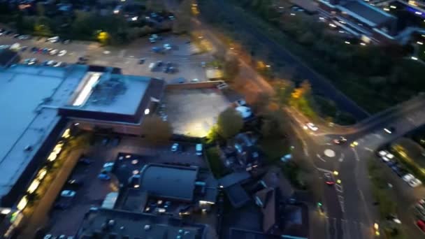 Più Belle Riprese Alto Angolo Illuminated Letchworth Garden City England — Video Stock