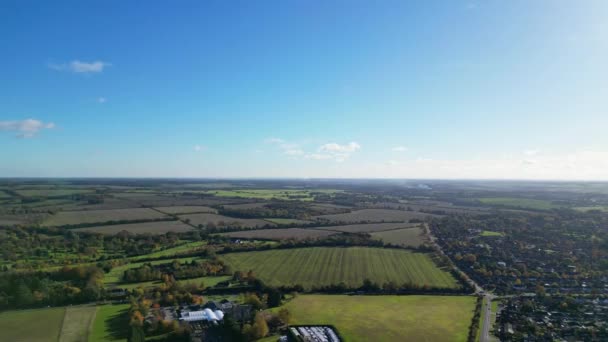 英国莱奇沃思花园城郊区景观的空中拍摄 拍摄于2023年11月11日 — 图库视频影像