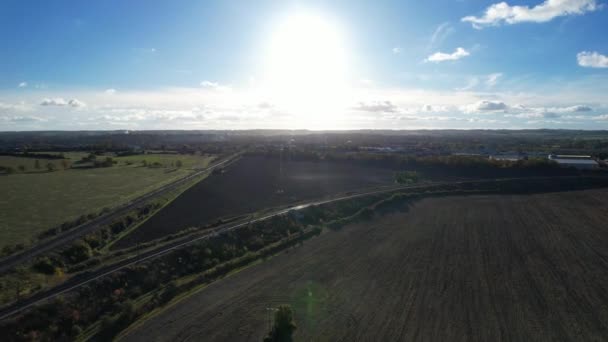 Imágenes Aéreas Del Paisaje Rural Letchworth Garden City England Metraje — Vídeo de stock