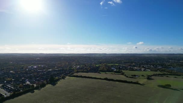 Imágenes Aéreas Del Paisaje Rural Letchworth Garden City England Metraje — Vídeo de stock